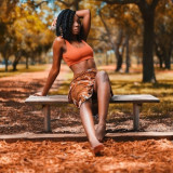 Ebony-Beauty-On-a-Park-Bench